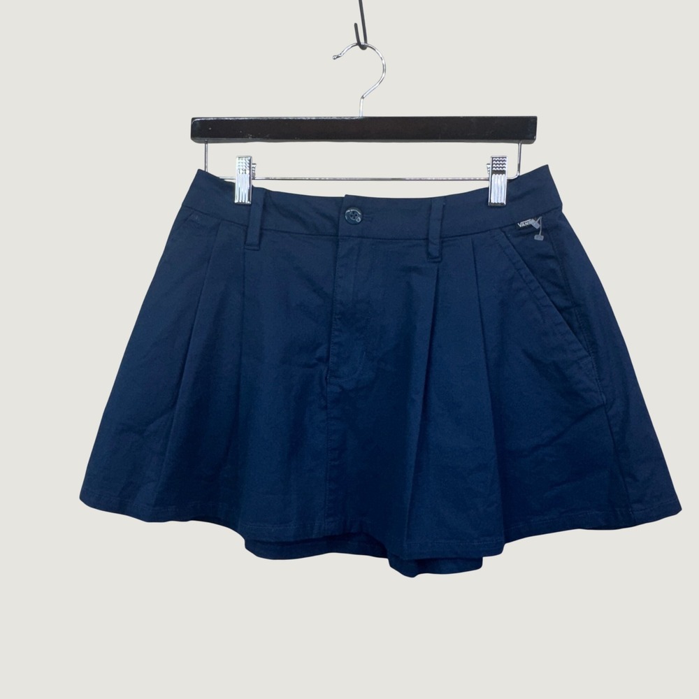 Vans Women Loose Fit Pleated Nylon Skort Navy Blue Size 26 Skater Utility Mini